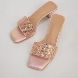 selfiee Women Embroidered Slip-On Stilettos Heeled Sandals image 2