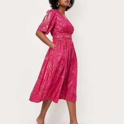 Kalki x Max Women Foil Printed Fit and Flare Dress image 2