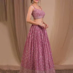 zeel clothing Women Embroidered Flared Lehenga Choli Set image 2