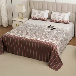 story@home Floral Print Double Bedsheet with Pillow Covers image 2