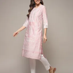 biba Women Floral Print Straight Kurta image 2