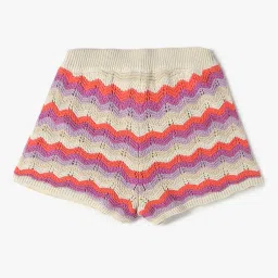 gap kids Knitted Multi Striped Crochet Shorts image 2