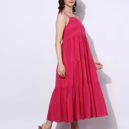 svrnaa by azorte Yarn-Dyed Tiered Dress image 2