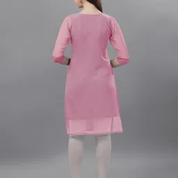 fashion 2 wear Chikankari Embroidered Straight Kurti image 2