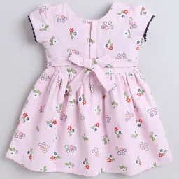 the magic wand Girls Floral Print Fit & Flare Dress with Bow Accent image 2