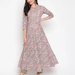 glam roots Women Floral Print Anarkali Kurta image 2