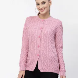 kalt Women Knitted Cardigan with Full Sleeves image 2