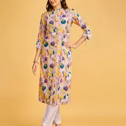 shill international Women Floral Print Straight Kurti image 2