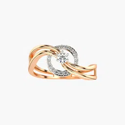 valanova Women Sterling Silver Rose Gold-Plated Lab Grown Diamond Ring image 3