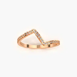 valanova Women Sterling Silver Rose Gold-Plated Lab Grown Diamond-Studded Ring image 4