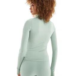 asos design Women Seamless Sculpting Zip-Through Long Sleeve Top image 2