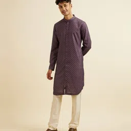 manyavar Men Printed Regular Fit Long Kurta image 2