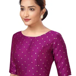 studio shringaar Back-Open Blouse with Woven Motifs image 2