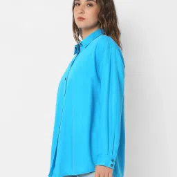 gas Women Oversized Shirt with Spread Collar image 2