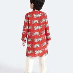 hopscotch Boys Printed Kurta Pyjama Set image 2
