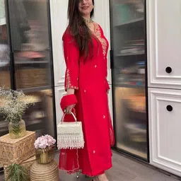 nyrika Women Embroidered A-Line Kurta Set image 2
