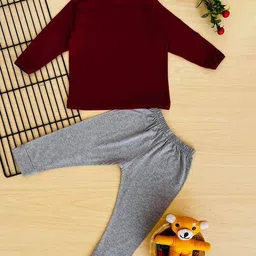 piku store Typographic Print T-Shirt & Pants Set image 2