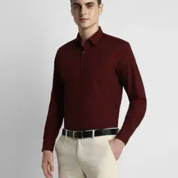 peter england Men Regular Fit Shirt with Patch Pocket image 2