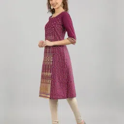 aurelia Women Printed Straight Kurta image 2