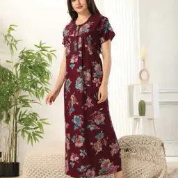 easy mom Women Floral Nighti image 2
