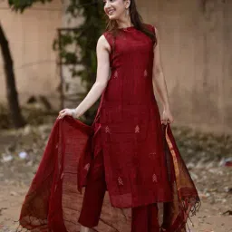svaraa Women Straight Kurta Set with Dupatta image 2
