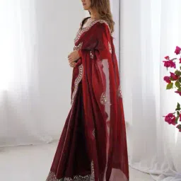 ri-wah Women Traditional Saree with Unstitched Blouse Piece             image 2