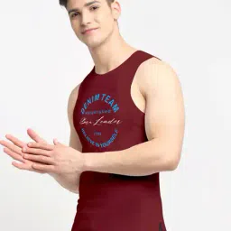 friskers Men Typographic Sleeveless Vest image 2