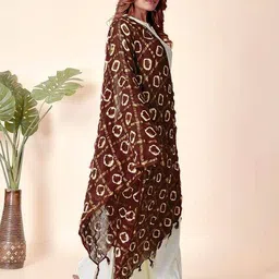 ebadat Women Bandhani Print Dupatta with Tassels image 2