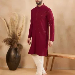 swagg india Men Embroidered Regular Fit Long Kurta image 2