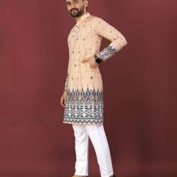 charlotte gracious Men Printed Regular Fit Long Kurta image 2