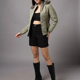 fort collins Women Slim Fit Hooded Parka Jacket image 2