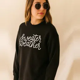 kashianxstyle Women Typographic Print Regular Fit Sweatshirt image 2