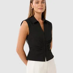 forever new Women Sleeveless Tailored Fit Top image 2