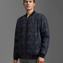 louis philippe Men Printed Regular Fit Harrington Jacket image 2