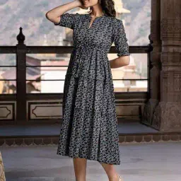 raiyani enterprise x ag Women Printed Fit & Flare Dress image 2