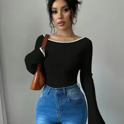 wanquila Women Boat-Neck T-Shirt with Full Sleeves image 2