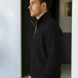 buda jeans co Men Regular Fit Sweatshirt with Half-Zip Closure image 2