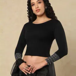 salwar studio Women Embellished & Embroidered Slip-On Blouse image 2