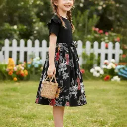 saraha designer Girls Printed A-line Dress image 2