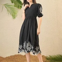 nyrika Women Embroidered Fit & Flare Dress image 2
