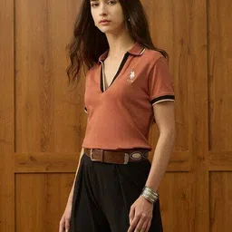 u.s. polo assn. Women Regular Fit Polo T-Shirt  image 2