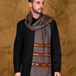 exotic india Men Striped Scarf with Tassels image 2