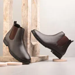 trotus Men Flat Heel Ankle Length Chelsea Boots image 2