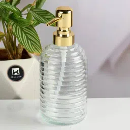 kookee Set of 2 Ribbed Glass Soap Dispensers image 2