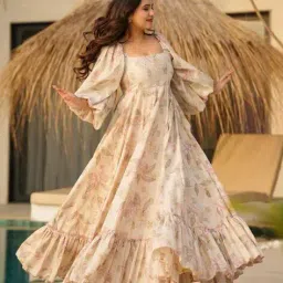 wedani Women Floral Print Flared Kurti image 2