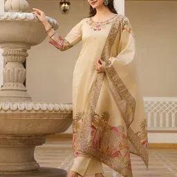 indie picks Embellished and Embroidery Straight Kurta Set image 2