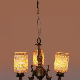 afast LED Compatible Ceiling Chandelier with Glass Lamp image 2