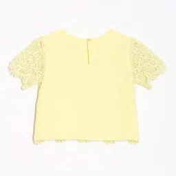 allen solly Girls Lace Print Top with Round Neck image 2