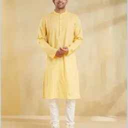 fabindia Men Self-design Slim Fit Long Kurta image 2