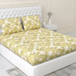 haus & kinder Cotton Printed Bedsheet with 2 Pillow Covers image 2